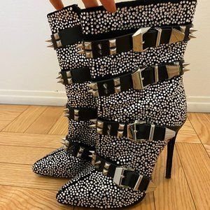 Studded Italian women's Black Boots